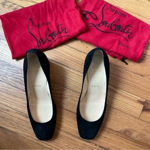 Christian Louboutin Black Suede Chunky Heel EU35.5/ US5.5